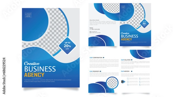 Obraz Bi-fold business brochure design template