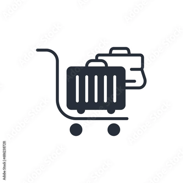 Fototapeta trolley icon. vector.Editable stroke.linear style sign for use web design,logo.Symbol illustration.