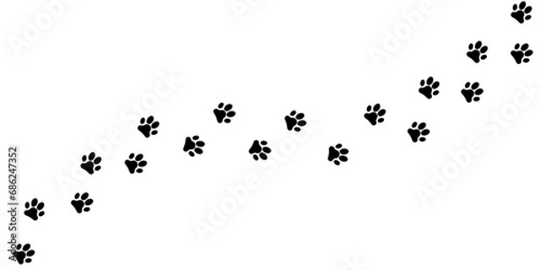 Obraz Paw print pets waling icon background