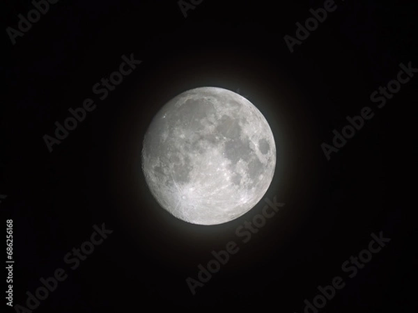 Obraz Waxing Moon Through Hazy Clouds