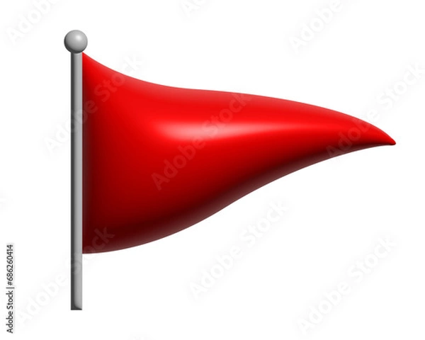Obraz The 3D red flag pin icon 