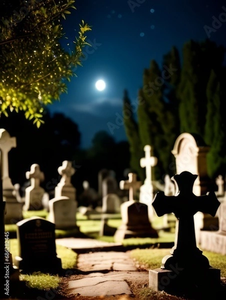 Fototapeta Scenic view of a cemetary 