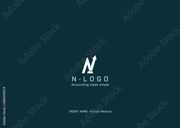 Fototapeta Letter N logo vector for Marketing ,Finance, icon design template elements