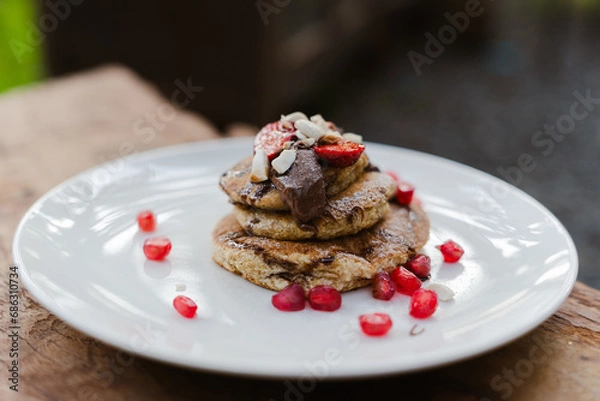 Obraz chocolate cake with strawberries