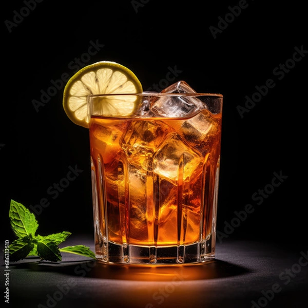 Obraz Whiskey with ice and lemon