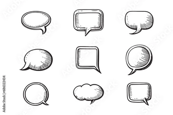 Obraz vector doodle hand-drawn speech bubble drawings collection