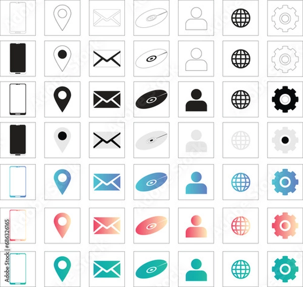 Obraz Modern Mobile Operating System Icons Android icon sheet