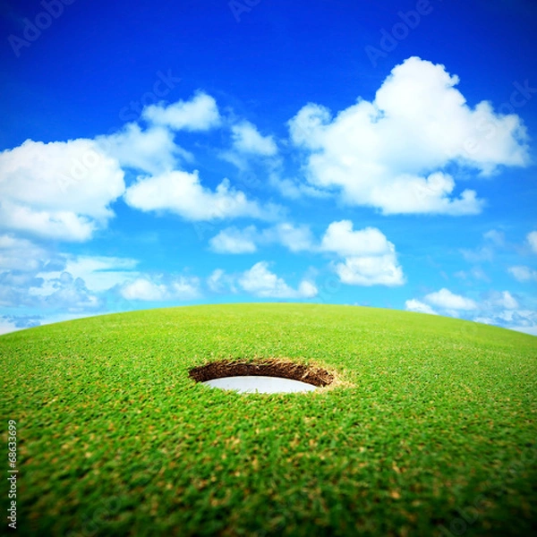 Obraz golf hole on a field