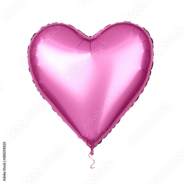 Fototapeta Pink air balloons heart shape isolated on transparent background.