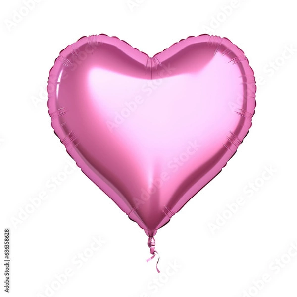 Fototapeta Pink air balloons heart shape isolated on transparent background.
