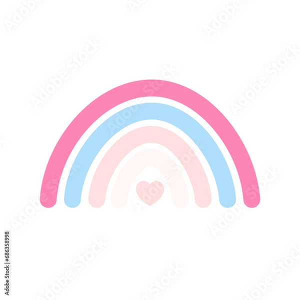 Obraz Pastel stylish trendy rainbow illustration