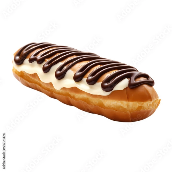 Fototapeta French choux pastry isolated on transparent background