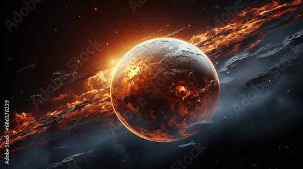 Obraz Cosmic Cataclysm. Sci-fi wallpaper