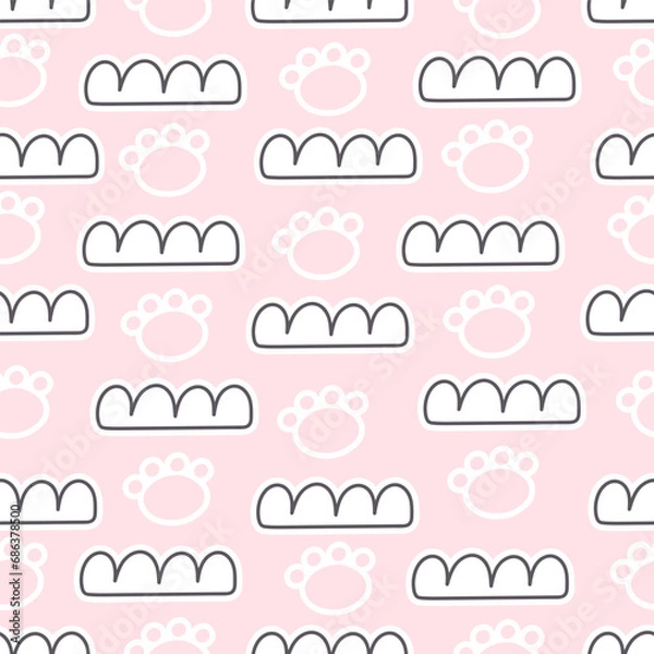 Fototapeta Seamless pattern with abstract decor elements. flat simple vector. hand drawing. design for fabric, textile, wrapper, print