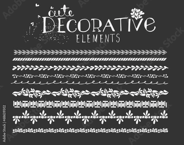 Obraz Vintage Border Line Design Elements Vector Illustration