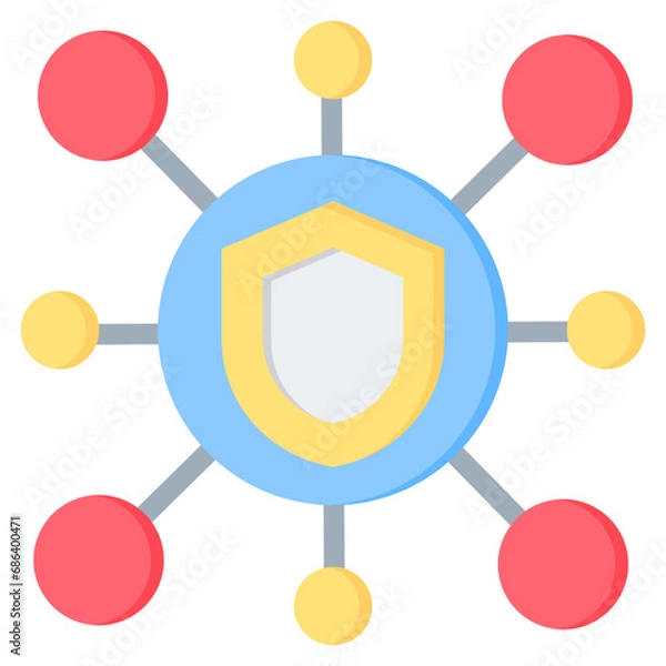 Fototapeta Network Security Flat Icon
