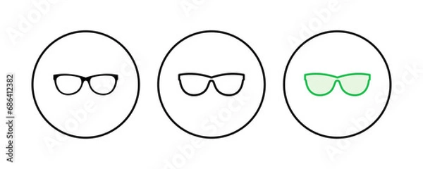 Obraz Glasses icon set. Glasses vector icon