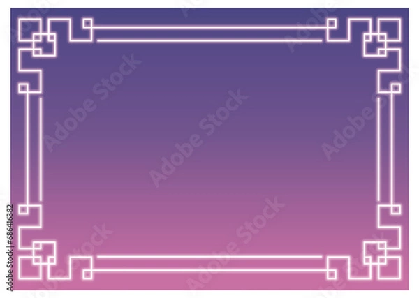 Obraz 中華風　ネオン　フレームイラスト

