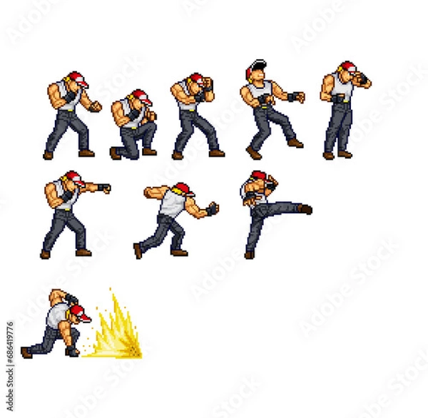 Obraz 帽子男性格闘家04オール