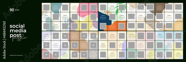 Obraz Best collection of 90 social media post puzzle design template