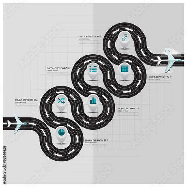 Fototapeta Travel And Journey Runway Business Infographic