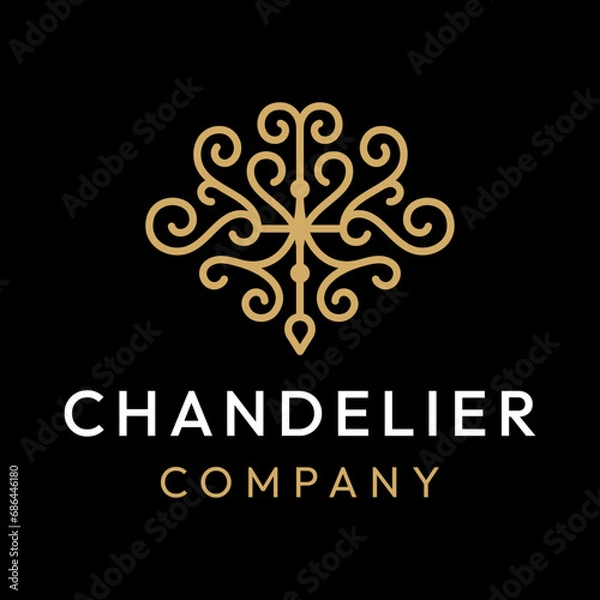 Fototapeta Chandelier abstract logo design