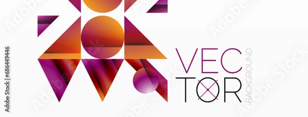 Fototapeta Triangle and circle minimalist composition. Simple elegance meets geometric harmony in captivating visual design for wallpaper, banner, background, landing page, wall art, invitation, prints, posters