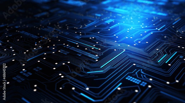 Fototapeta Smart industry concept. Automation and data exchange in manufacturing technologies.