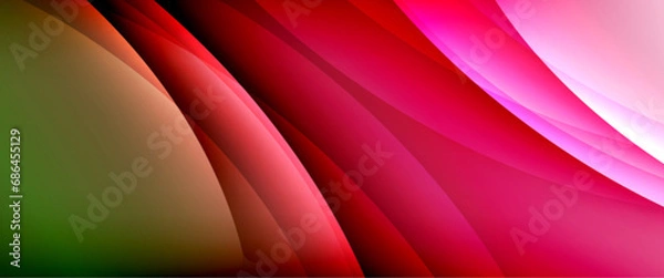 Fototapeta Dynamic flowing waves on gradient color background. Vector illustration For Wallpaper, Banner, Background, Card, Book Illustration, landing page