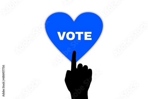 Fototapeta Election voting concept, Voting heart button.