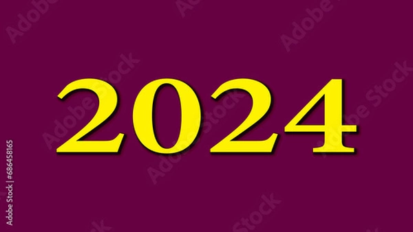 Fototapeta Happy New Year 2024 illustration design. Premium design for poster, banner, greeting, and New Year 2024 celebration.