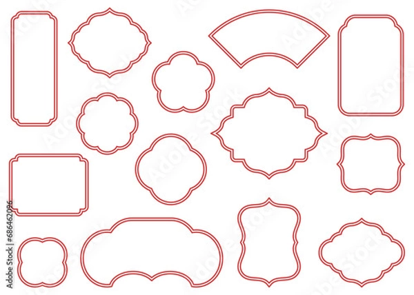 Fototapeta 中華風フレームのセット　アジアンフレーム