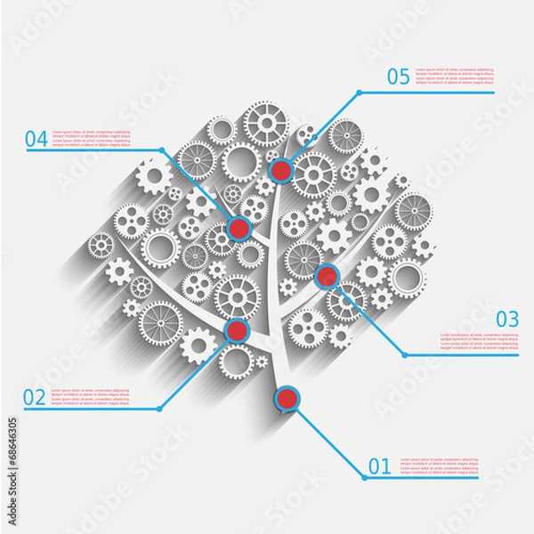Fototapeta tree with gears