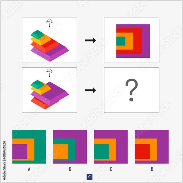 Fototapeta Brain Teasers, top view. What is the view from the top? Find what is not given. Mind questions.