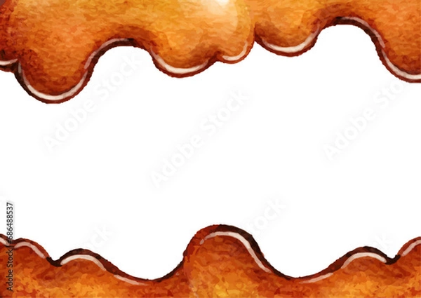 Fototapeta 水彩で描いたチョコレートのフレーム