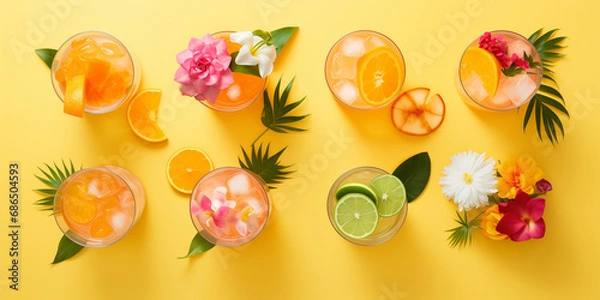 Obraz tropical cocktail set concept