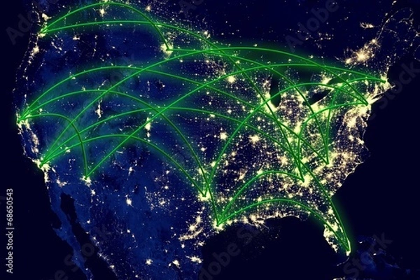 Obraz United States Network Map