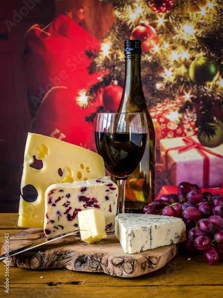 Obraz Ser i wino