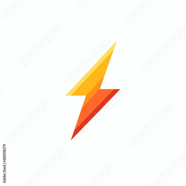 Obraz Electric automobile filled colorful logo. Lightning bolt symbolizing performance. Automotive industry. Design element. Created with artificial intelligence. Ai art for corporate branding, website