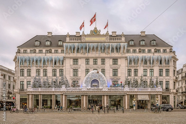 Fototapeta icicles as a Christmas decoration in 2023 at the hotel d'angleterre in Copenhagen