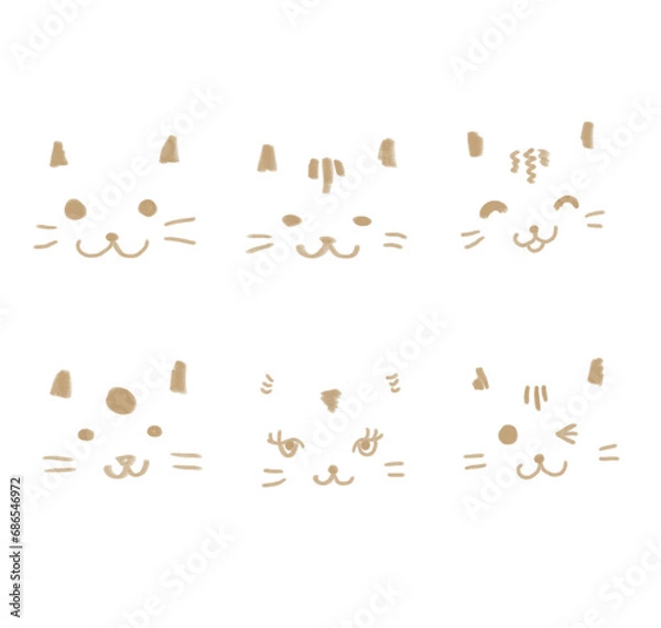 Fototapeta 白猫スタンプ