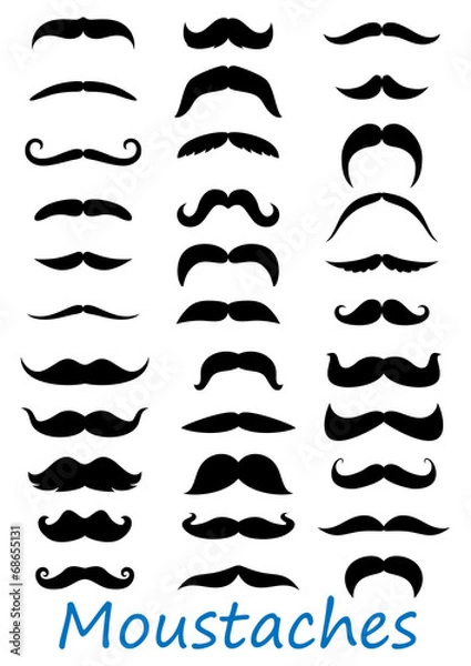 Obraz Zestaw ikon wąsy