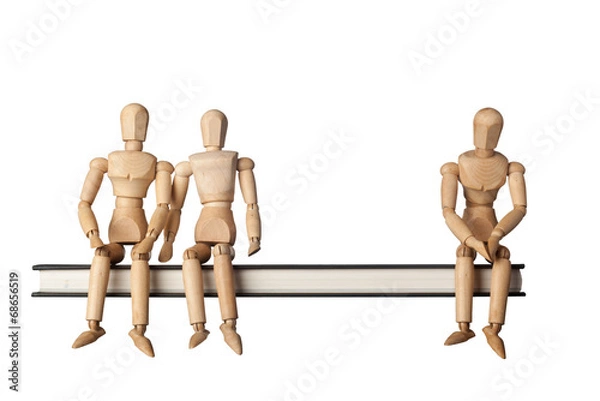 Fototapeta Relationship between three people depicted by three figurines