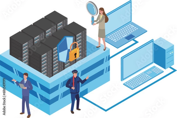 Obraz データセンターと保守担当者