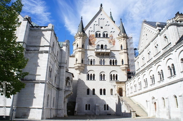 Obraz ノイシュバンシュタイン城、白鳥城