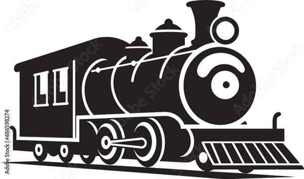 Fototapeta Black Vector Vintage Rails Icon Timeless Railway Adventure Vector Design