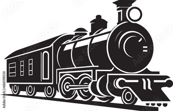 Fototapeta Old World Train Routes Vector Design Classic Train Tracks Black Vector Icon