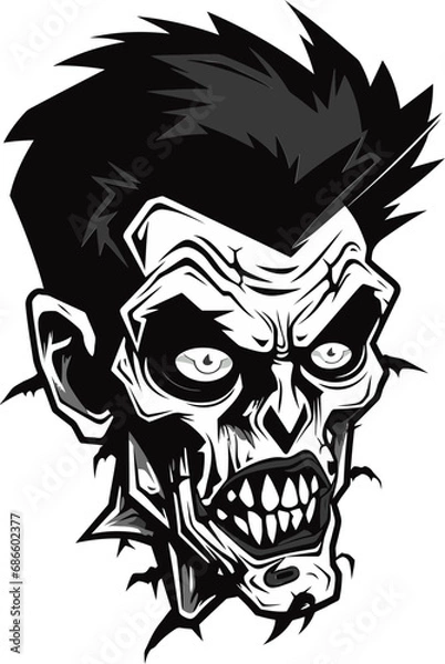 Fototapeta Zombie Mascot Impression Vector Design Macabre Mascot Zombie Vector Icon