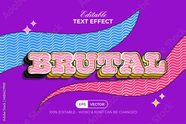 Fototapeta Brutal Text Effect Pop Style. Editable Text Effect.