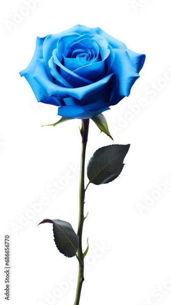 Obraz Blue rose isolated on transparent background